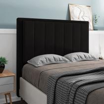 Cabeceira Casal Queen Cama Box 160cm para Quarto Opala Suede Preto M11 - D'Rossi