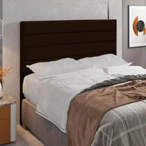 Cabeceira Casal Queen Cama Box 160cm para Quarto Rubi Suede Marrom M11 - D'Rossi Cabeceira Casal Queen Cama Box 160cm para Quarto Rubi Suede Marrom M11 - D'Rossi
