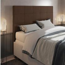 Cabeceira Casal Queen Cama Box 160cm para Quarto Stambul Suede Marrom M11 - D'Rossi