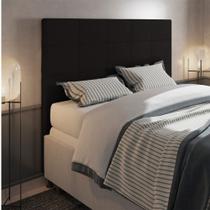 Cabeceira Casal Queen Cama Box 160cm para Quarto Stambul Suede Preto M11 - D'Rossi