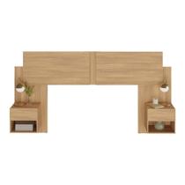 Cabeceira Casal/queen Com 2 Mesas De Cabeceira 232cm Multimóveis Mp4317 Madeirado Madeirado