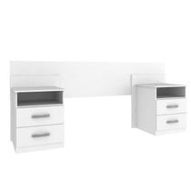 Cabeceira Casal Queen com Mesa de Apoio e 2 Gavetas Elegance Cor Branco