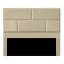 Cabeceira Casal Queen Estofada para Cama Box Jade Veludo Bege