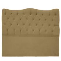Cabeceira Casal Queen para Cama Box Estofada Dunas Veludo Bege Escuro Cabeceira Casal Queen para Cama Box Estofada Dunas Veludo Bege Escuro