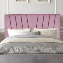 Cabeceira Casal Queen Size Cama Estofada 160 Cm Emma Suede Rosa