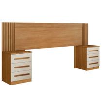Cabeceira Casal/Queen Valência Com Mesas De Cabeceira Cinamomo Com Off White Cabeceira Casal/Queen Valência Com Mesas De Cabeceira Cinamomo Com Off White
