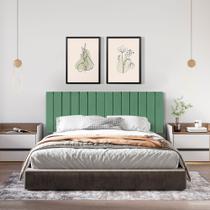 Cabeceira Casal Ripada Palito Suspensa Moderna para Quarto - 140 CM - Várias Cores