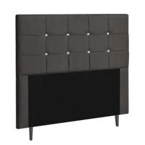Cabeceira Casal Strass Jordania 140 CM material sintético Cinza - D A Decor