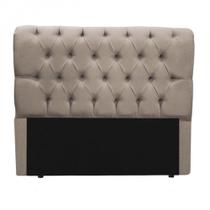 Cabeceira Casal Suede Bege 1,40m Estofada Capitone Madrid para cama box