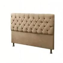 Cabeceira Casal Suede Bege 140x110