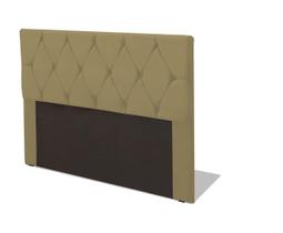 Cabeceira Casal suede bege 1,95 cm Estofada com Botão para Cama Box Atena Biselos-Decor