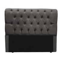 Cabeceira Casal Suede Cinza 1,40m Estofada Capitone Madrid para cama box