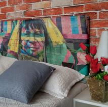 Cabeceira Casal Suede Estampado Índio Painel Cama Box 140 X 60 Cabeceira Casal Suede Estampado Índio Painel Cama Box 140 X 60