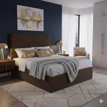 Cabeceira Casal Suede Marrom Estofada V3A Painel 1,40 x 0,60 RBL Cabeceira Casal Suede Marrom Estofada V3A Painel 1,40 x 0,60 RBL