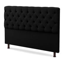 Cabeceira Casal Suede Preto 140cm