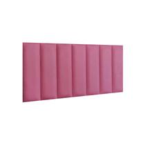 Cabeceira Casal Suede Rosa Placa Estofada Autocolante - Modelar Casa