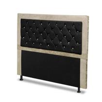 Cabeceira Casal Super King 195cm Para Cama Box Berlim Suede Marfim/Preto - SA Móveis