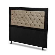 Cabeceira Casal Super King 195cm Para Cama Box Berlim Suede Preto/Marfim - SA Móveis