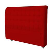 Cabeceira Casal Tânia 140 CM Suede Vermelho - D A Decor