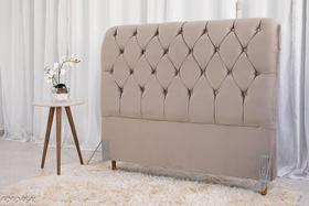Cabeceira casal tecido veludão 1,38 Bege
