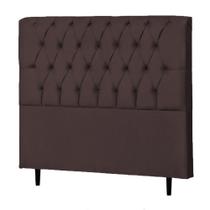 Cabeceira Casal Veneza 140cm Para Cama Box Suede Marrom - DS Móveis