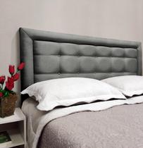 Cabeceira Casal Veneza Luxo 10 Linho Cinza 140 X 120 cm RBL Cabeceira Casal Veneza Luxo 10 Linho Cinza 140 X 120 cm RBL