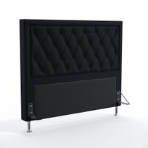 Cabeceira Centaurus 140 Para Cama Box de Casal N-024 Veludo Preto Aradecor