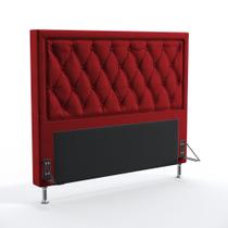 Cabeceira Centaurus 140 Para Cama Box de Casal N-033 Veludo Vermelho Aradecor