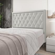 Cabeceira Centaurus 160 Para Cama Box Queen N-023 Veludo Cinza Claro Aradecor