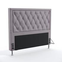 Cabeceira Centaurus 195 Modulada Estofada N-023 Veludo Cinza Claro Aradecor