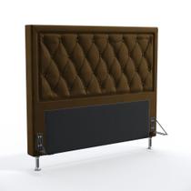 Cabeceira Centaurus 195 N-027 Veludo Marrom Chocolate Aradecor