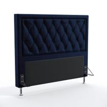 Cabeceira Centaurus 195 Para Cama Box King N-025 Veludo Azul Marinho Aradecor