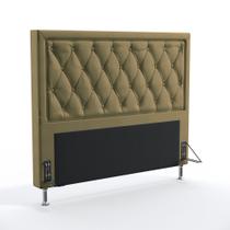 Cabeceira Centaurus 195 Para Cama Box King N-029 Veludo Capuccino Aradecor