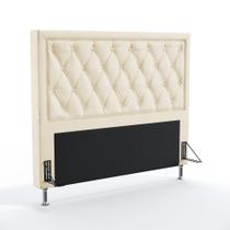 Cabeceira Centaurus 195 Para Cama Box King N-030 Veludo Bege Aradecor