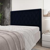 Cabeceira Centaurus 195 Para Cama King Sued Azul Marinho Aradecor