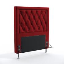 Cabeceira Centaurus 90 Modulada Estofada N-033 Veludo Vermelho Aradecor