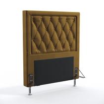 Cabeceira Centaurus 90 Para Cama Box de Solteiro N-028 Veludo Marrom Claro Aradecor