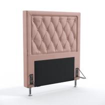 Cabeceira Centaurus 90 Para Cama Box de Solteiro N-031 Veludo Rosê Claro Aradecor