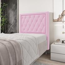Cabeceira Centaurus 90 Para Cama Box de Solteiro Z-021 Sued Rosa Bebê Aradecor