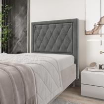 Cabeceira Centaurus 90 Para Cama de Solteiro Sued Cinza Aradecor