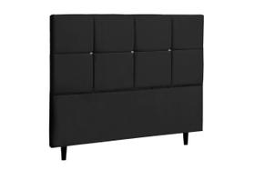 Cabeceira Civic Estofada Com Botão de Strass para Cama Box Casal King Size 195Cm Preto