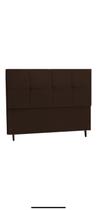 Cabeceira Civic Estofada Com Botão de Strass para Cama Box Solteiro 94Cm Marrom