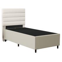 Cabeceira com Base para Cama Box Solteiro 88x188cm Hit ID5 Corano Bege/Linho Cru - Mpozenato