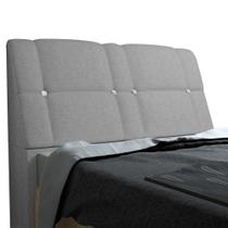 Cabeceira Com Baú Itália Cama Box Queen 160 Cm Suede Cinza