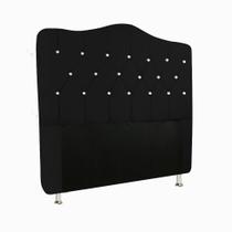 Cabeceira com Botão Strass em Capitone Estofada Para Cama Box King Size 1,95 cm Atena