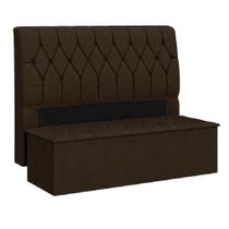 Cabeceira com Calçadeira Baú Istambul para Cama Box Casal de 140 cm Chocolate