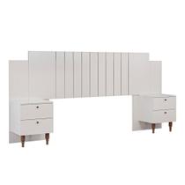 Cabeceira com Mesa de Cabeceira Veneza 2 Gavetas MDF