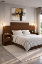 Cabeceira Com Mesas Laterais Dinamarca Para Cama Queen Box Até 160cm Cabeceira Com Mesas Laterais Dinamarca Para Cama Queen Box Até 160cm