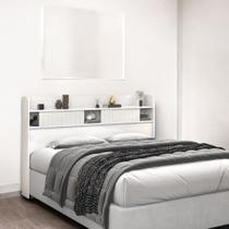 Cabeceira com Prateleiras Dubai Casal Branca Cabeceira com Prateleiras Dubai Casal Branca