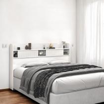 Cabeceira com Prateleiras Nyce Solteiro Branca Cabeceira com Prateleiras Nyce Solteiro Branca